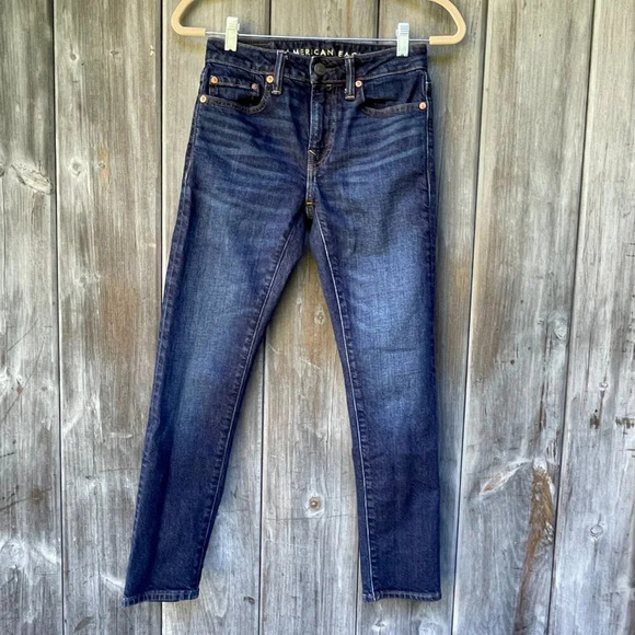 American Eagle Men's Flex Slim Straight Leg Dark Wash Mid Rise Jeans 26X28 NWOT - Picture 3 of 11